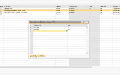 How to Update Withholding Tax Rates in SAP Business One